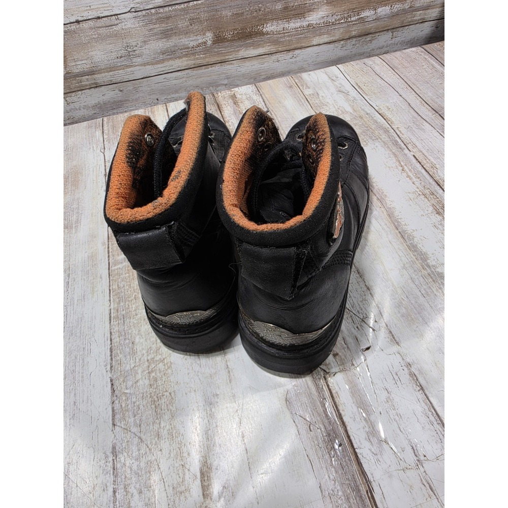 Harley-Davidson Lauderdale Black Leather Biker Boots Vintage 1995 Womens 7.5 - Picture 7 of 8